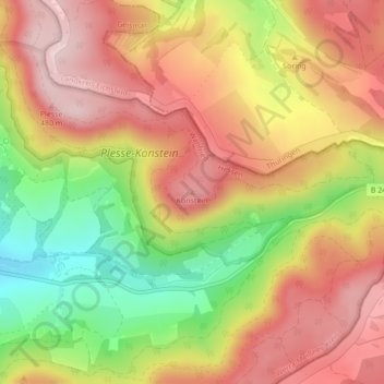 Mappa topografica Konstein, altitudine, rilievo