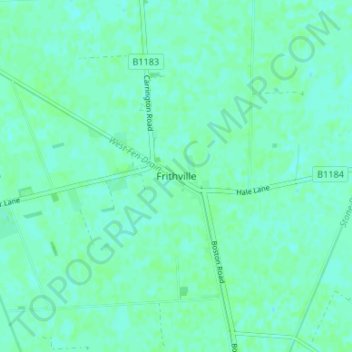 Mappa topografica Frithville, altitudine, rilievo