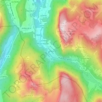Mappa topografica La Clusaz, altitudine, rilievo