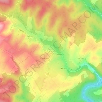 Mappa topografica Harsault, altitudine, rilievo