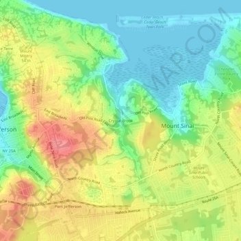 Mappa topografica Crystal Brook, altitudine, rilievo