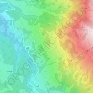 Mappa topografica Oberwindau, altitudine, rilievo