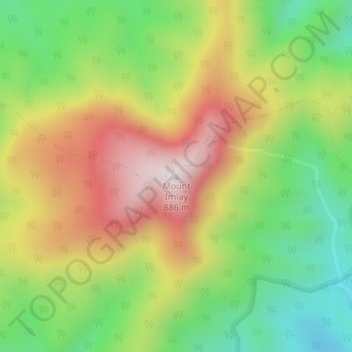 Mappa topografica Mount Imlay, altitudine, rilievo