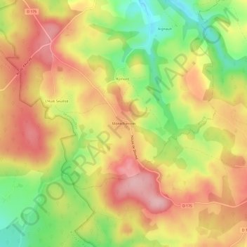 Mappa topografica Montchanson, altitudine, rilievo