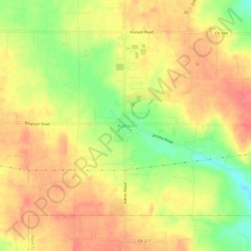 Mappa topografica Kidron, altitudine, rilievo