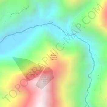 Mappa topografica LOMA GUANTAL, altitudine, rilievo