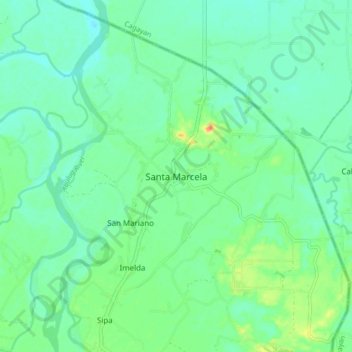 Mappa topografica Santa Marcela, altitudine, rilievo