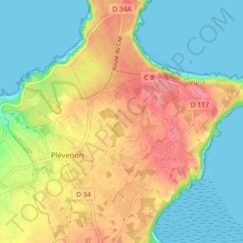 Mappa topografica Le Clos Guy, altitudine, rilievo