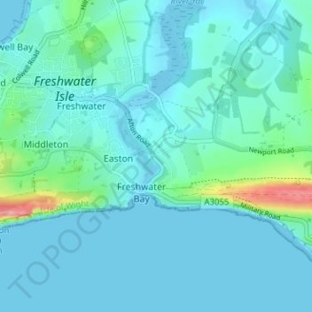 Mappa topografica Afton, altitudine, rilievo