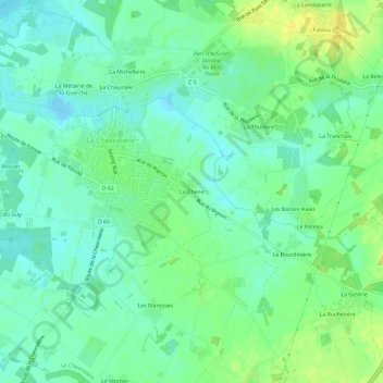 Mappa topografica Le Chêne, altitudine, rilievo