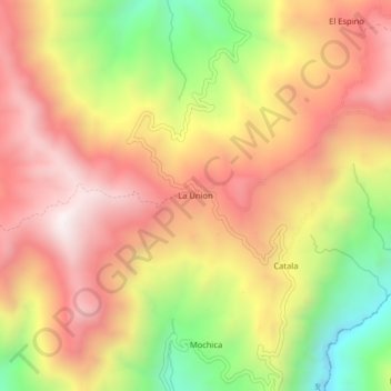 Mappa topografica La Union, altitudine, rilievo