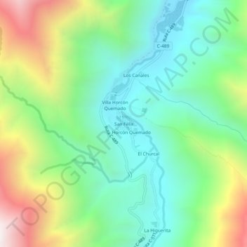 Mappa topografica San Félix, altitudine, rilievo
