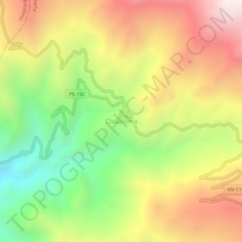 Mappa topografica Chaulisma, altitudine, rilievo