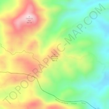 Mappa topografica Loma de Naranjal, altitudine, rilievo