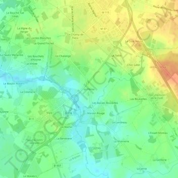 Mappa topografica Le Pérou, altitudine, rilievo