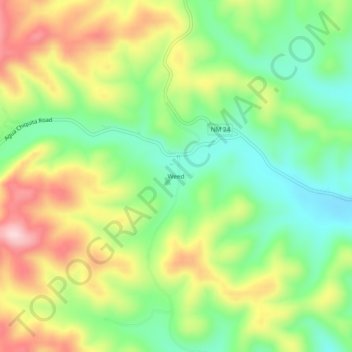 Mappa topografica Weed, altitudine, rilievo