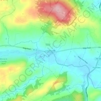 Mappa topografica Coventryville, altitudine, rilievo