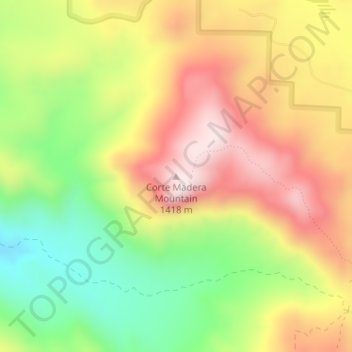 Mappa topografica Corte Madera Mountain, altitudine, rilievo