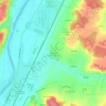 Mappa topografica Saint-Ustre, altitudine, rilievo