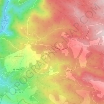 Mappa topografica Le Lac Bas, altitudine, rilievo