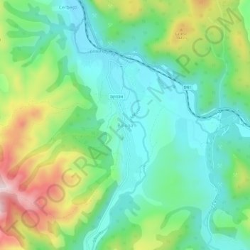 Mappa topografica Bologa, altitudine, rilievo