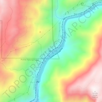 Mappa topografica Merlin, altitudine, rilievo