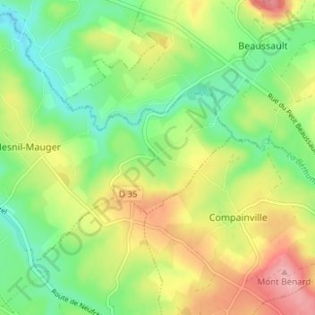 Mappa topografica Louvicamp, altitudine, rilievo