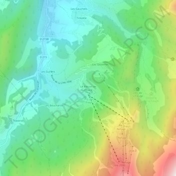 Mappa topografica Le Balcon de Villard, altitudine, rilievo