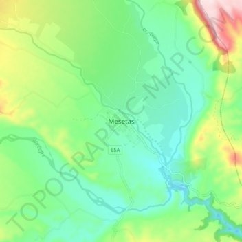 Mappa topografica Mesetas, altitudine, rilievo