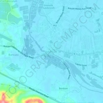 Mappa topografica Libertad, altitudine, rilievo