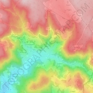 Mappa topografica Biere, altitudine, rilievo