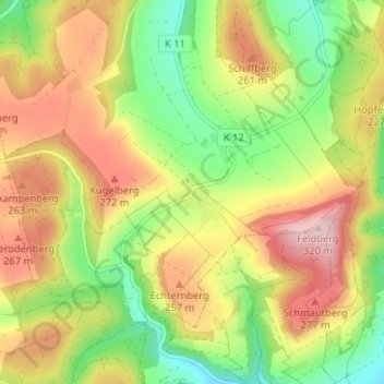 Mappa topografica Hohe, altitudine, rilievo