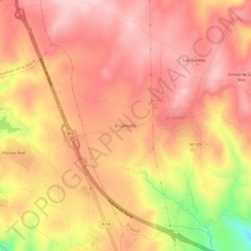 Mappa topografica El Campillo, altitudine, rilievo