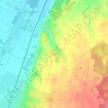 Mappa topografica Erisdorf, altitudine, rilievo