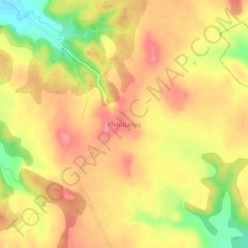 Mappa topografica Khandariya, altitudine, rilievo
