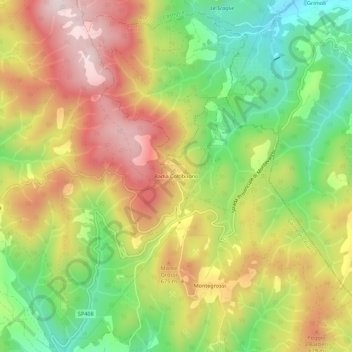 Mappa topografica Badia Coltibuono, altitudine, rilievo