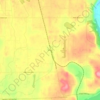 Mappa topografica Tanwax, altitudine, rilievo