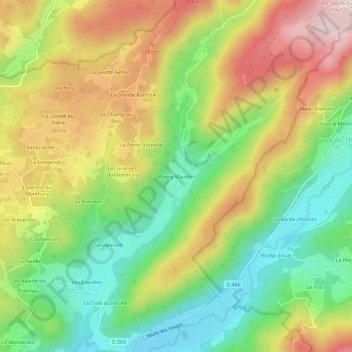 Mappa topografica Magny Maubert, altitudine, rilievo