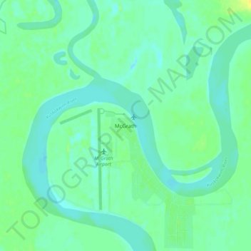 Mappa topografica McGrath, altitudine, rilievo