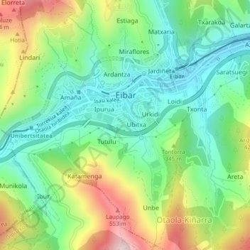 Mappa topografica Egazelai, altitudine, rilievo
