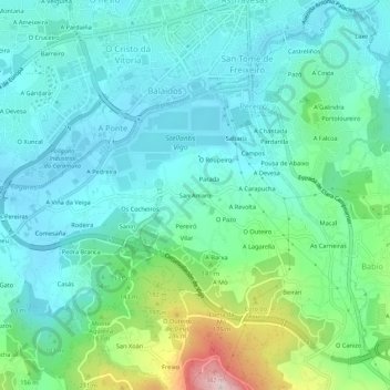 Mappa topografica San Amaro, altitudine, rilievo