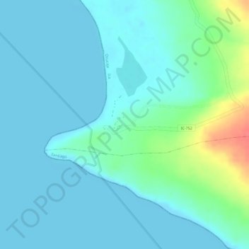 Mappa topografica Punta Lomitas, altitudine, rilievo
