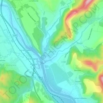 Mappa topografica Vançon, altitudine, rilievo