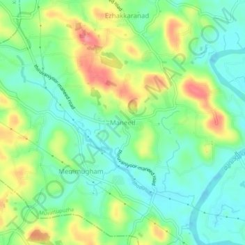 Mappa topografica Maneed, altitudine, rilievo