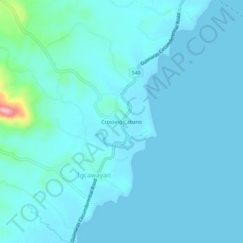 Mappa topografica Crossing Cabano, altitudine, rilievo