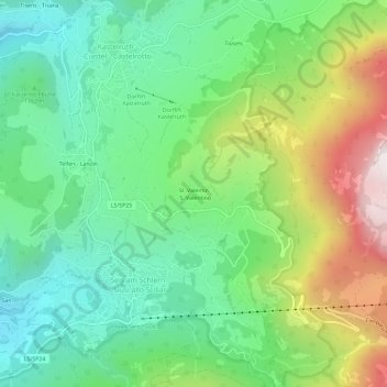 Mappa topografica St. Valentin, altitudine, rilievo