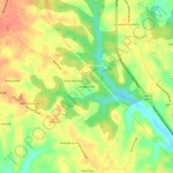 Mappa topografica Home Place, altitudine, rilievo