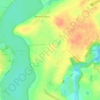 Mappa topografica Pinneberg, altitudine, rilievo