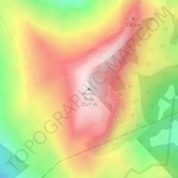 Mappa topografica Mount Honaz, altitudine, rilievo