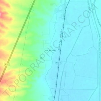 Mappa topografica San Antonito, altitudine, rilievo